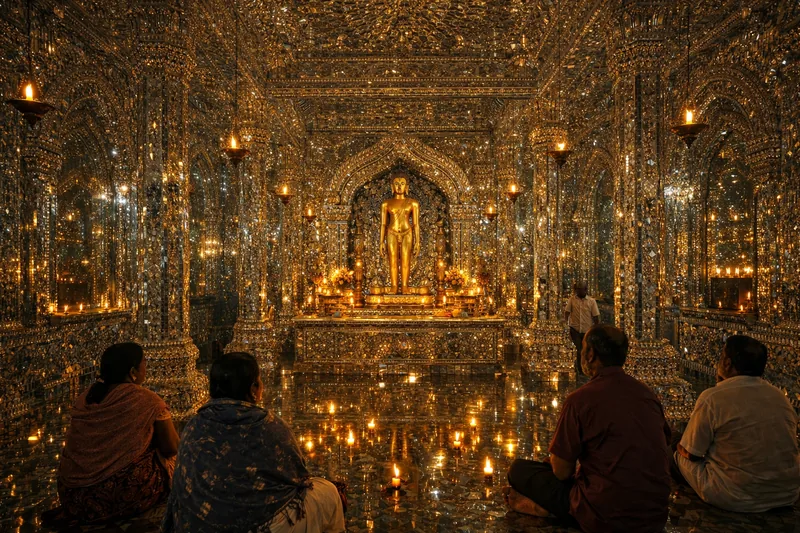 Glass Temple Koottamunda mirrored interior, Wayanad