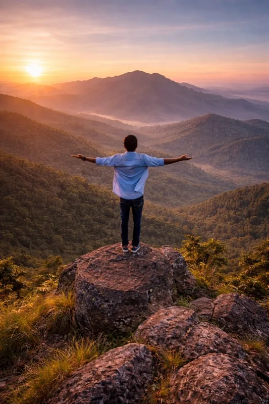 Kurumbalakotta Mala sunrise viewpoint, Wayanad