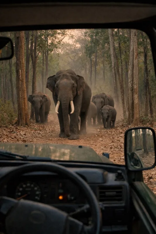 Wildlife safari Wayanad elephants