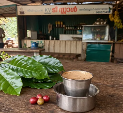 Wayanad filter coffee at a local tea stall